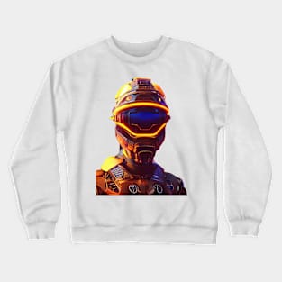 Technological cyborg head. Crewneck Sweatshirt